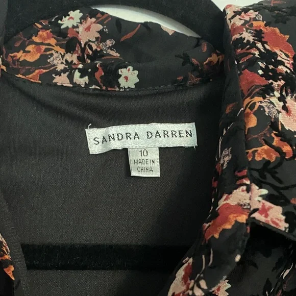 Sandra Darren Black and Pink Floral Maxi Dress - Picture 2 of 3